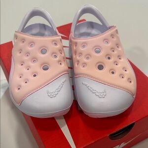 Nike Kids Pink and White Water Shoes
